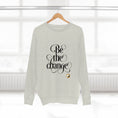 Load image into Gallery viewer, Unisex Premium Crewneck Sweatshirt - Yoga and Pilates Shirt - "Be the change" - Personal Hour for Yoga and Meditations