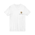 Load image into Gallery viewer, PersonalHour Logo V-Neck Tee — Minimalist Branded White T-Shirt