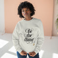 Load image into Gallery viewer, Unisex Premium Crewneck Sweatshirt - Yoga and Pilates Shirt - "Be the change" - Personal Hour for Yoga and Meditations