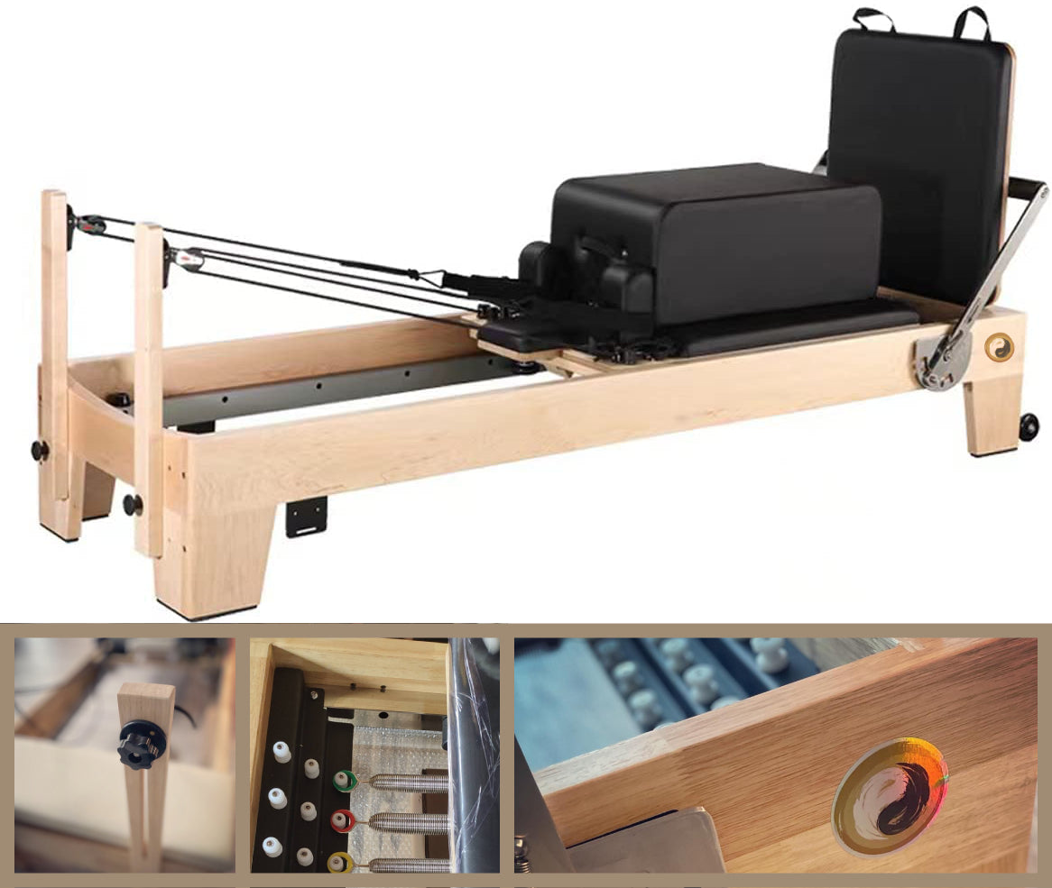 Wooden Retro Pilates Reformer Machine Equipment with Spring for Home/Studio  Workout, Improve Core Strength, Reformer Pilates for Beginner, Big Size
