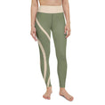 Load image into Gallery viewer, Stretchy Yoga Leggings with Pocket - Green and Champaign - Personal Hour for Yoga and Meditations