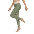 Load image into Gallery viewer, Stretchy Yoga Leggings with Pocket - Green and Champaign - Personal Hour for Yoga and Meditations