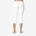 Load image into Gallery viewer, White Yoga Print Capri Leggings - Personal Hour for Yoga and Meditations