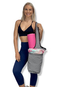 Load image into Gallery viewer, Yoga Mat Carrying Tote Bag with Large Pockets - Personal Hour for Yoga and Meditations