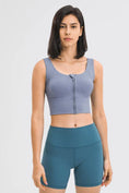 Load image into Gallery viewer, Zipper Front Yoga Tank Top - Yoga Bra - Personal Hour for Yoga and Meditations