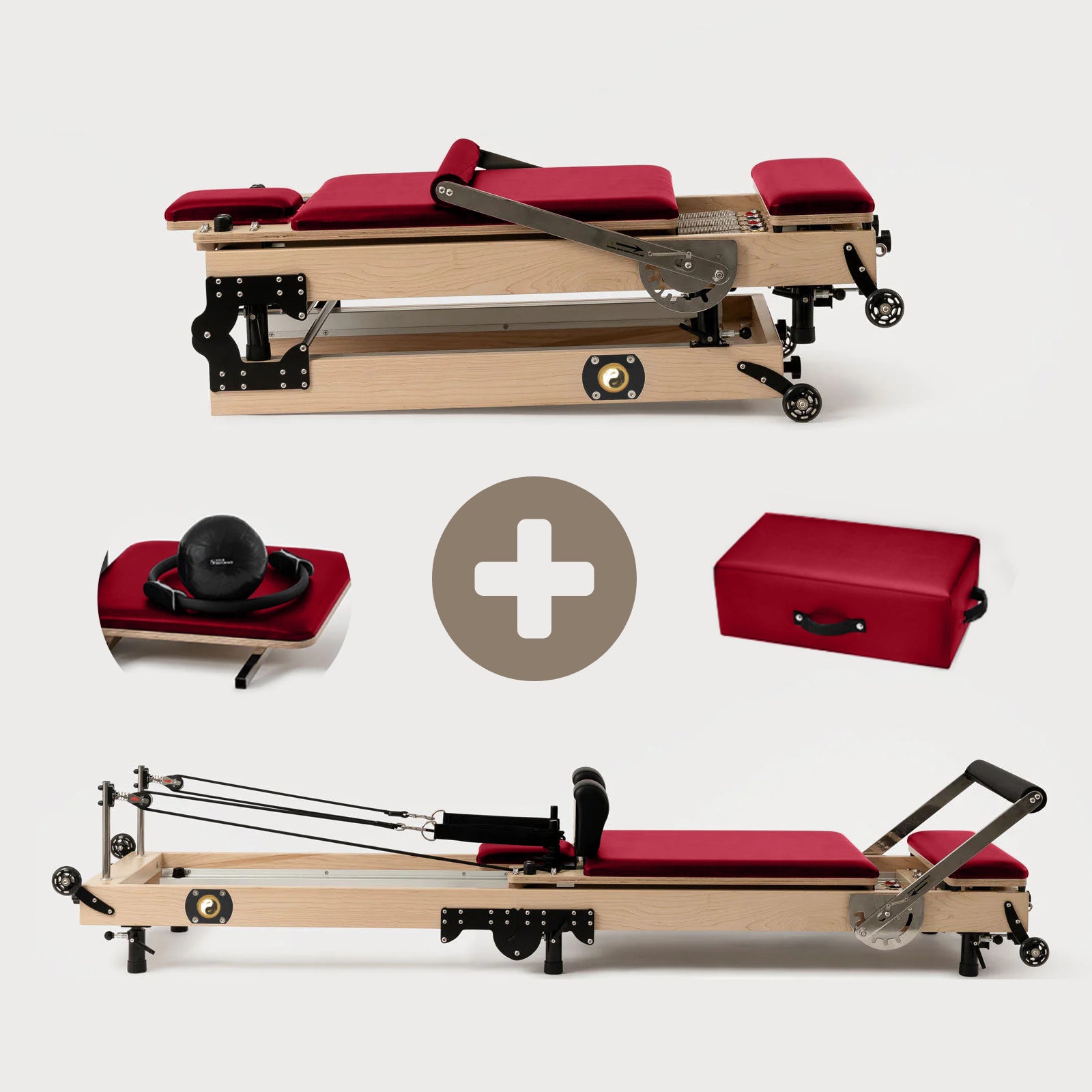 Foldable Wood Pilates Reformer Machine - The Zous - Yoga and