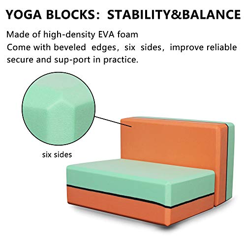 Set of 2 Yoga Blocks - High Density and Eco Friendly EVA Foam Brick - Personal Hour for Yoga and Meditations 