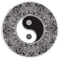 Load image into Gallery viewer, Handmade - Ying Yang Floor Pillow Cover for Zen and Meditation Cushion Cover - Pouf Cover Round Bohemian Yoga Decor Floor Cushion Case - Personal Hour for Yoga and Meditations 
