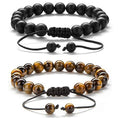 Load image into Gallery viewer, Meditation Gift - Harmony Men and Women Tiger Eye Stone Beads Bracelet Braided Rope Natural Stone Yoga gifts Bracelet Bangle - New Model - Personal Hour for Yoga and Meditations