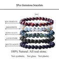 Load image into Gallery viewer, Natural 8mm Gorgeous Gemstones Crystal Stretch Bracelet Unisex - Personal Hour for Yoga and Meditations