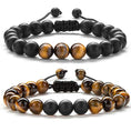 Load image into Gallery viewer, Meditation Gift - Harmony Men and Women Tiger Eye Stone Beads Bracelet Braided Rope Natural Stone Yoga gifts Bracelet Bangle - New Model - Personal Hour for Yoga and Meditations