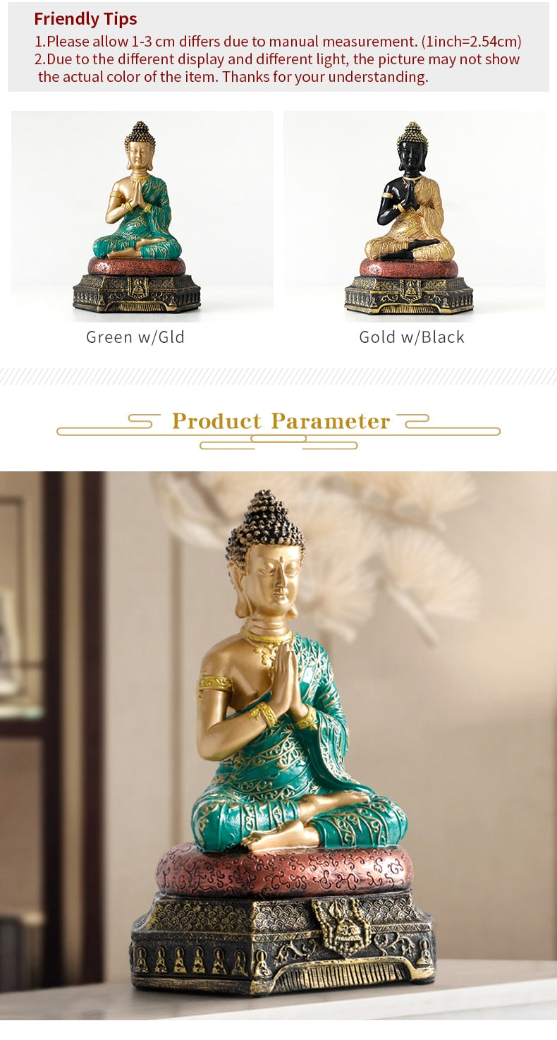 Buddha Statues Thailand - fengshui hindu sitting Buddha figurine Decoration - Personal Hour for Yoga and Meditations 