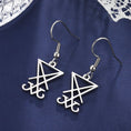 Load image into Gallery viewer, Kundalini - Dawapara Sigil of Lucifer Earrings Stainless Steel Occult Goth Gothic Pendants Luciferian Satainism Signet Wiccan Amulet Jewelry - Personal Hour for Yoga and Meditations 
