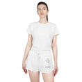 Load image into Gallery viewer, Women's Relaxed White Yoga Shorts (Yoga Sign) - Personal Hour for Yoga and Meditations