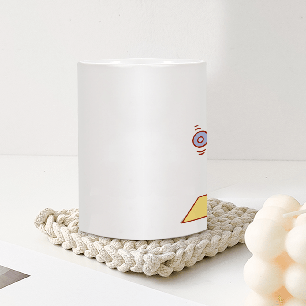[Made in USA] Yoga Drinkware 11 Oz White Ceramic Coffee Mug - Personal Hour for Yoga and Meditations 