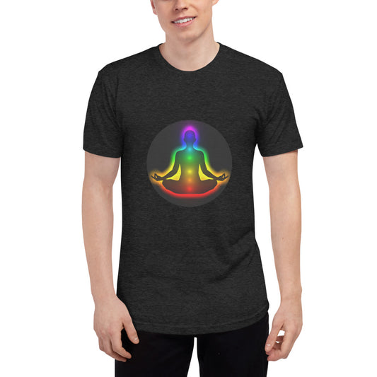 Couple Matching - Unisex Tri-Blend  7 Chakra Yoga Shirt - Personal Hour for Yoga and Meditations 