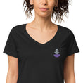 Load image into Gallery viewer, Balanced Lady Women’s fitted v-neck Yoga t-shirt - Personal Hour for Yoga and Meditations