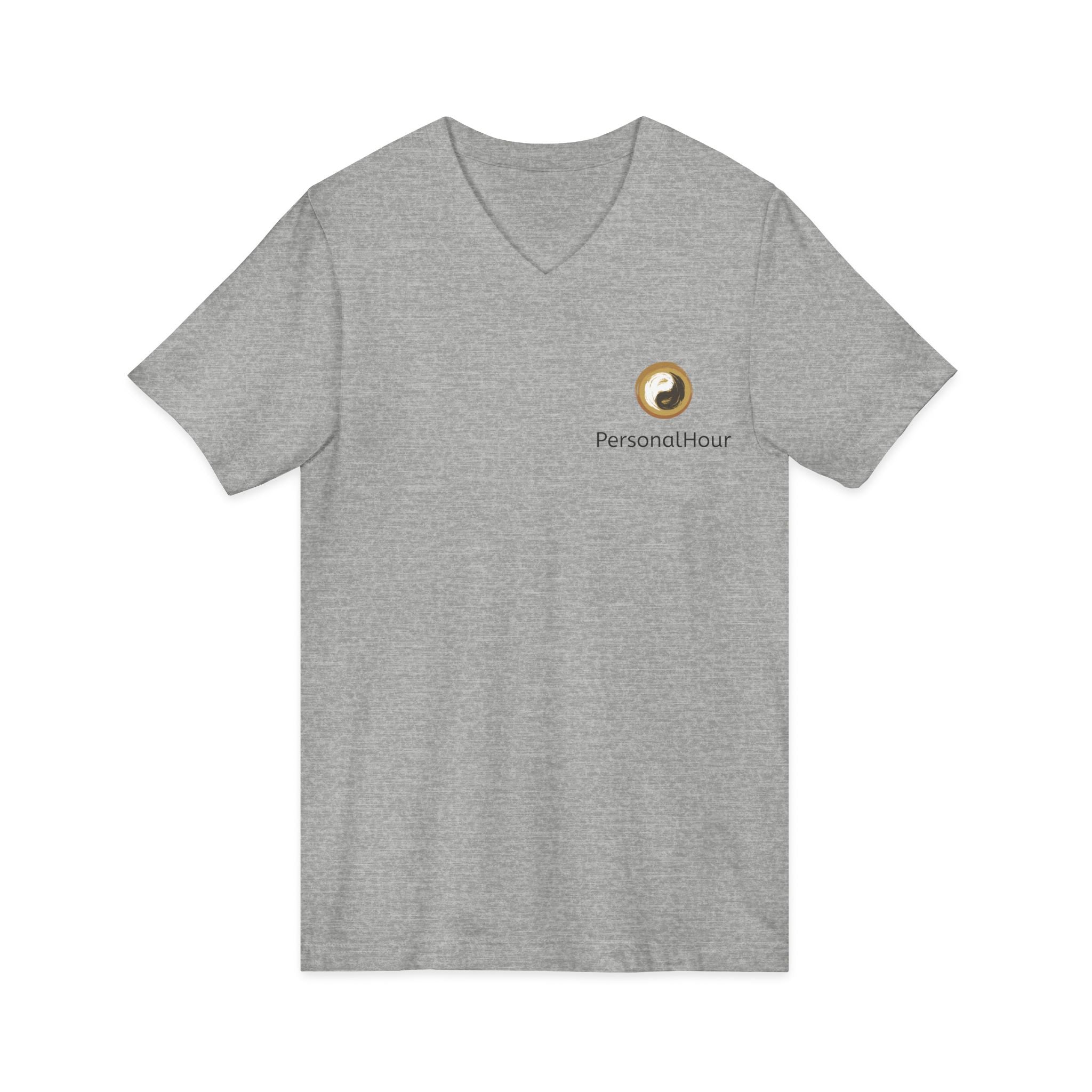 PersonalHour Logo V-Neck Tee — Minimalist Branded White T-Shirt