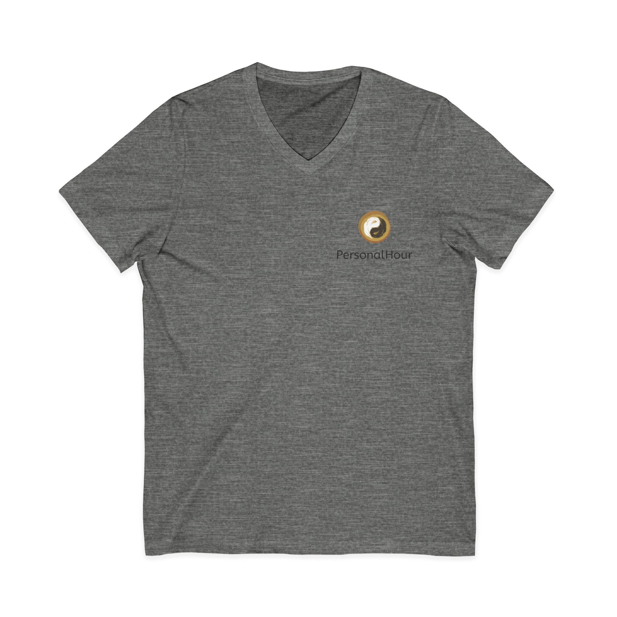 PersonalHour Logo V-Neck Tee — Minimalist Branded White T-Shirt