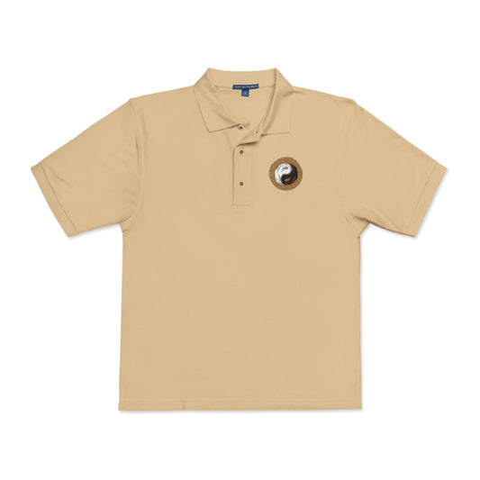 Embroidered PersonalHour  Yin Yang  Polo — Beige Classic Collared Shirt