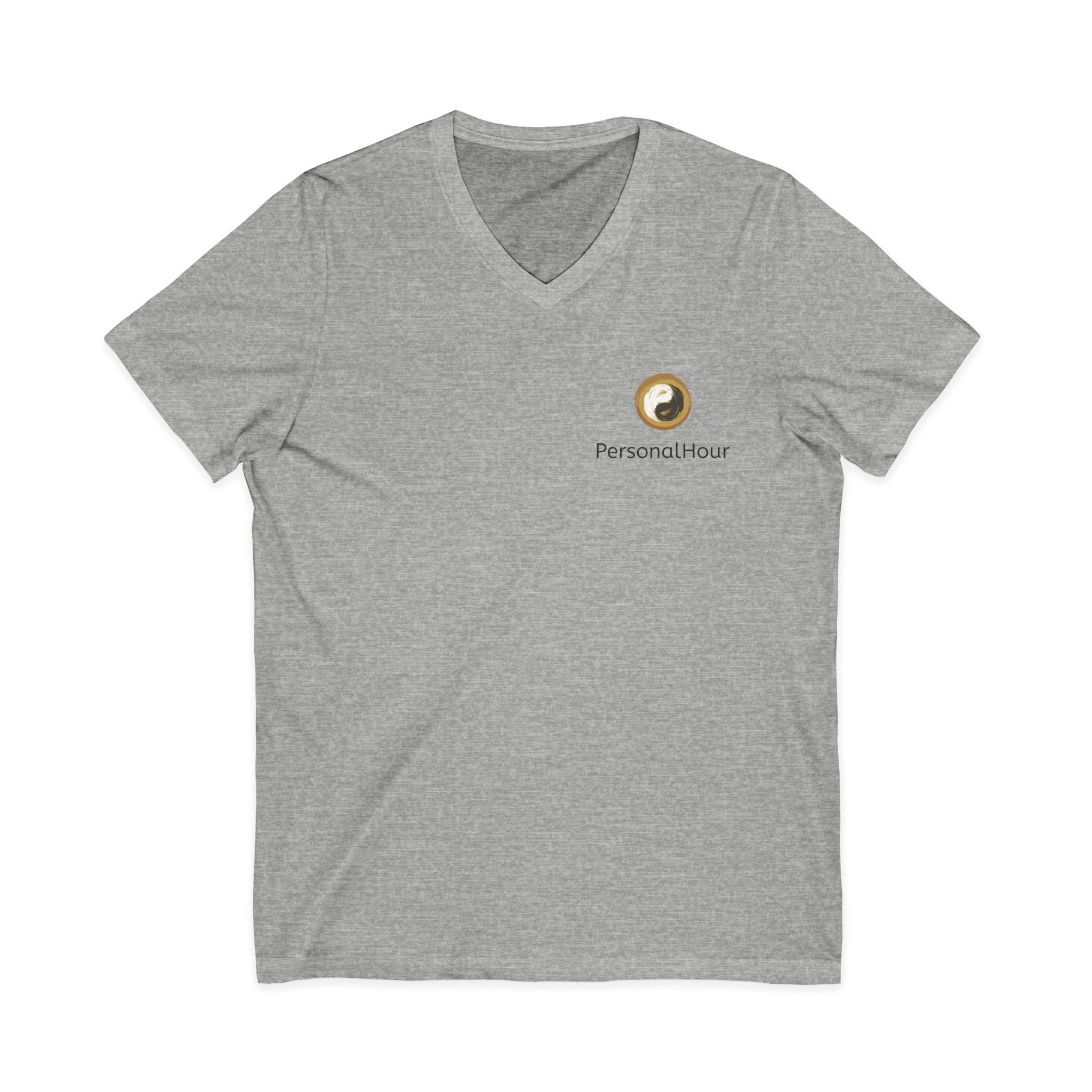 PersonalHour Logo V-Neck Tee — Minimalist Branded White T-Shirt