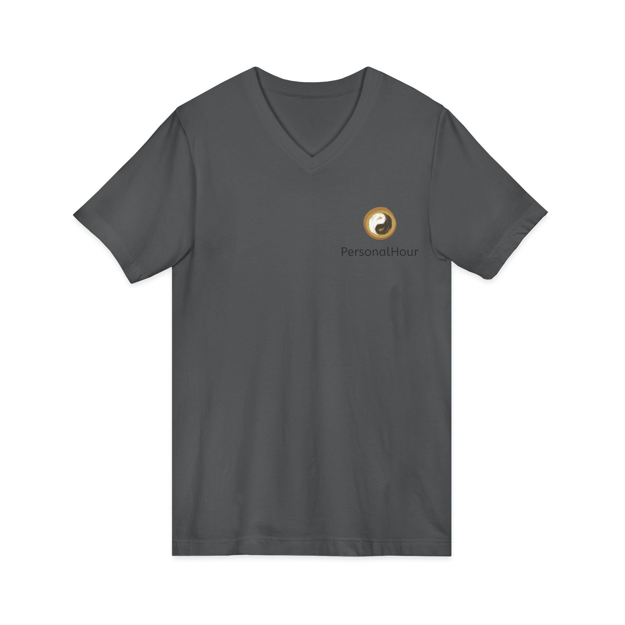 PersonalHour Logo V-Neck Tee — Minimalist Branded White T-Shirt