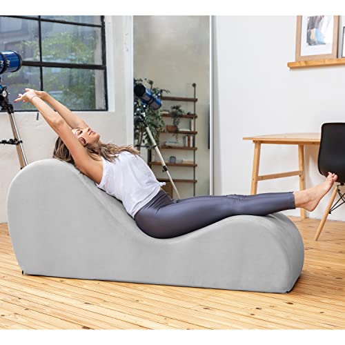 Sleek Chaise Lounge for Yoga, Stretching, Relaxation - Meditation Cushion and Spine Corrector - Personal Hour for Yoga and Meditations 