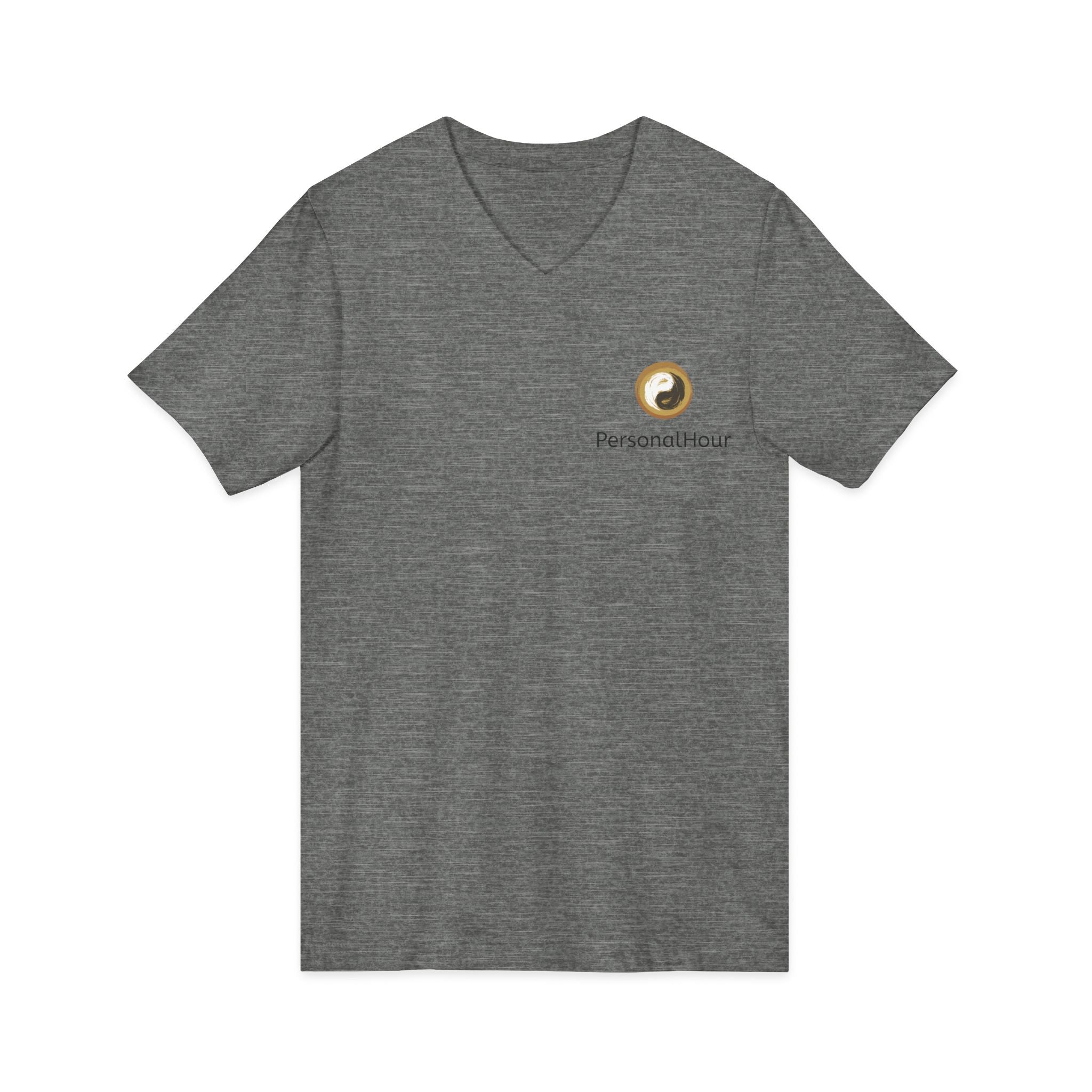 PersonalHour Logo V-Neck Tee — Minimalist Branded White T-Shirt