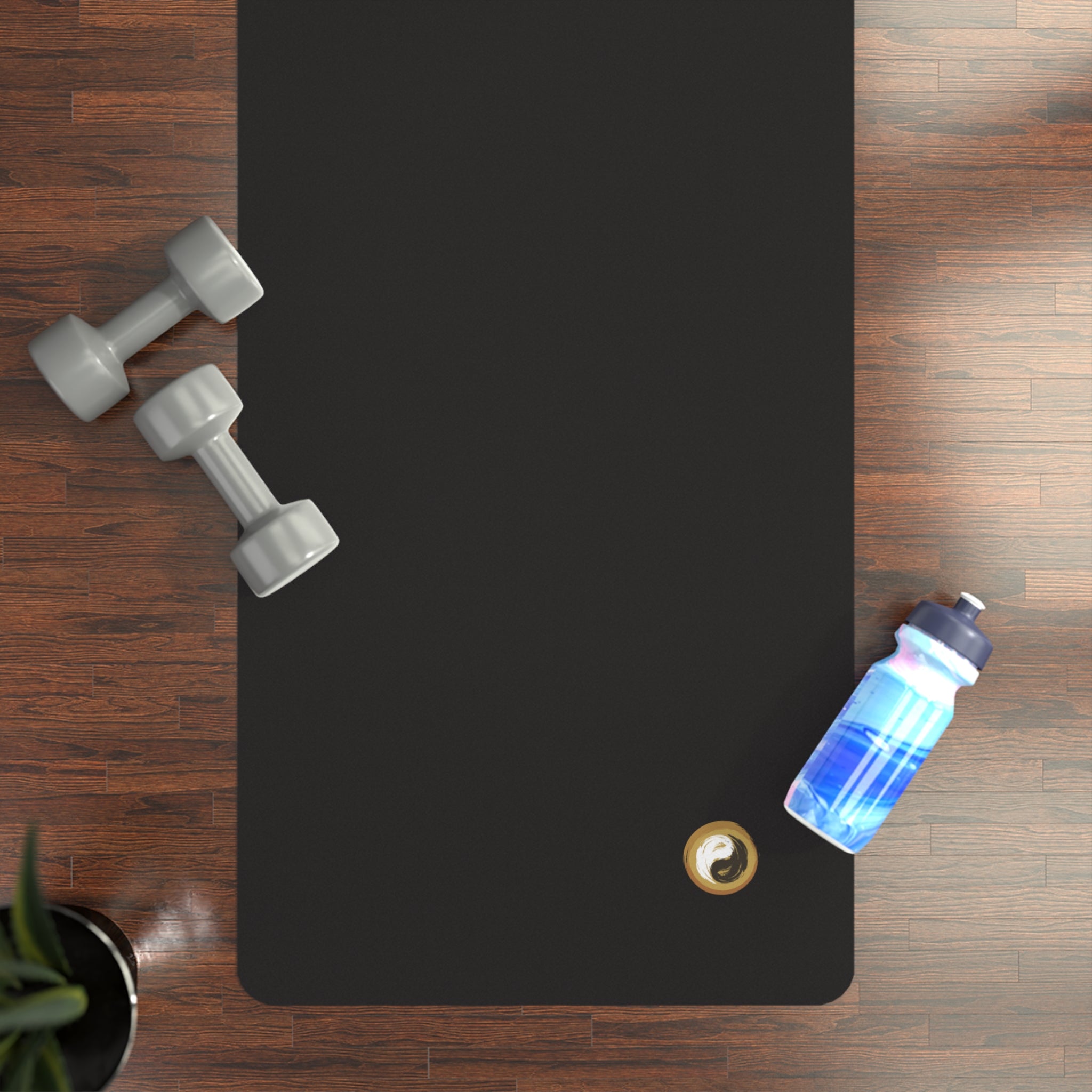 Black Rubber Yoga Mat — Non‑Slip Eco Grip Mat for Home & Studio