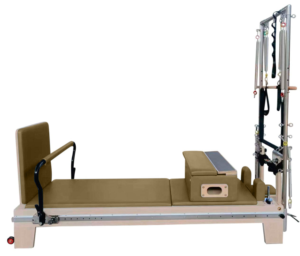 Nano Elite Half Trapeze - Adjustable Studio Pilates Reformer with Tower - Maple Wood - Personal Hour for Yoga and Meditations