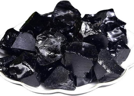 Black Obsidian Raw Crystals - Personal Hour for Yoga and Meditations