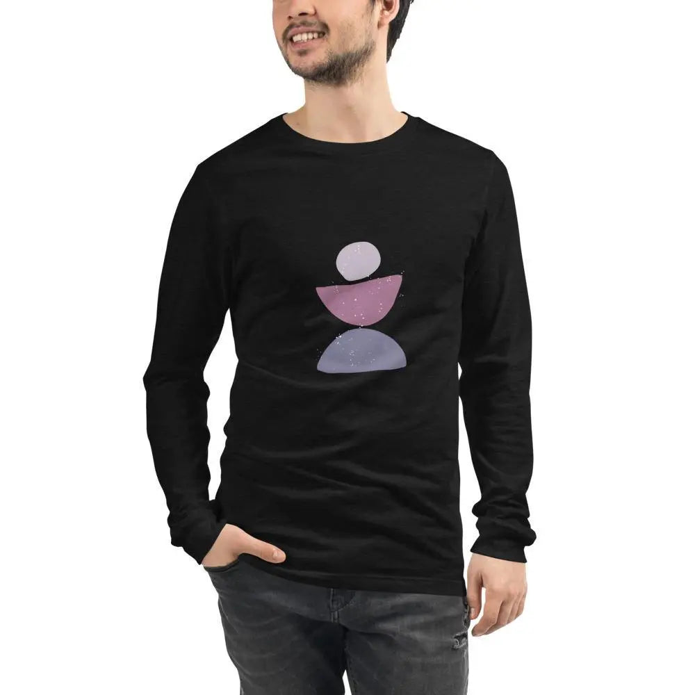 Couple Matching Simple Principle Unisex Long Sleeve Meditation Tee - Personal Hour for Yoga and Meditations