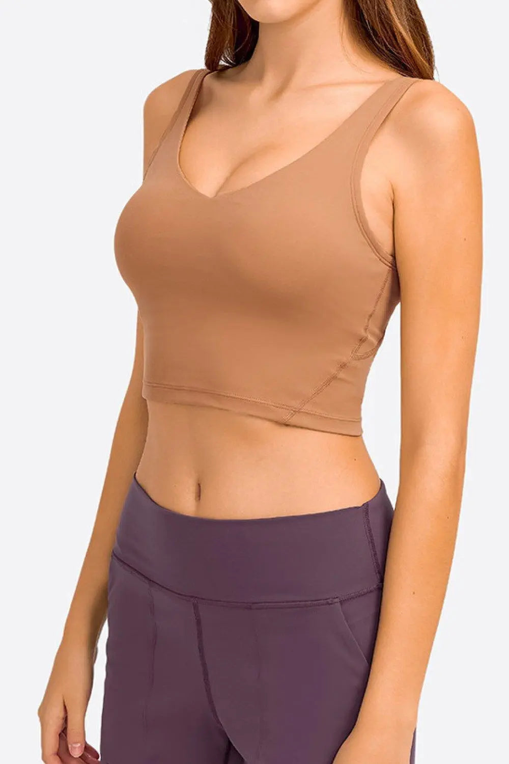 Deep V-Neck Crop Sports and Yoga Bra - Personal Hour for Yoga and Meditations