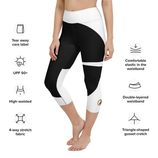 High Waistband Yoga Capri Leggings with Pockets - Yoga Pants - Personal Hour for Yoga and Meditations