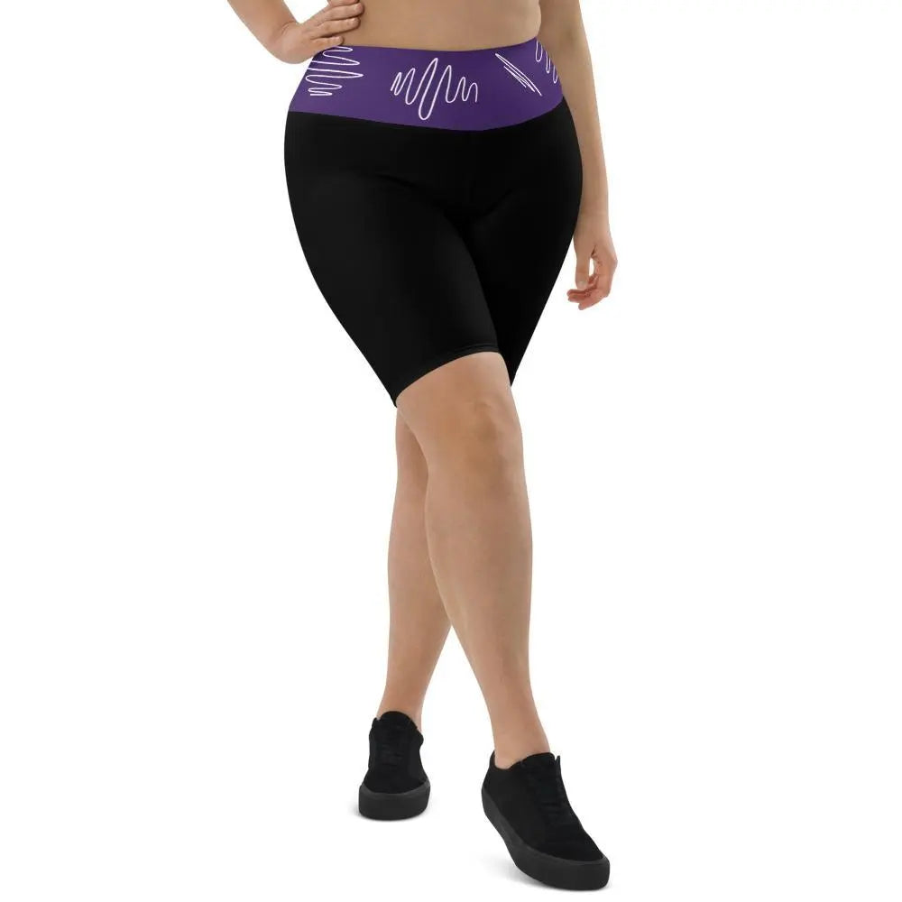 High-waisted Oversized Yoga Shorts With Pocket - Personal Hour for Yoga and Meditations