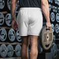 Load image into Gallery viewer, Men's Yoga Long Shorts - White - Personal Hour for Yoga and Meditations
