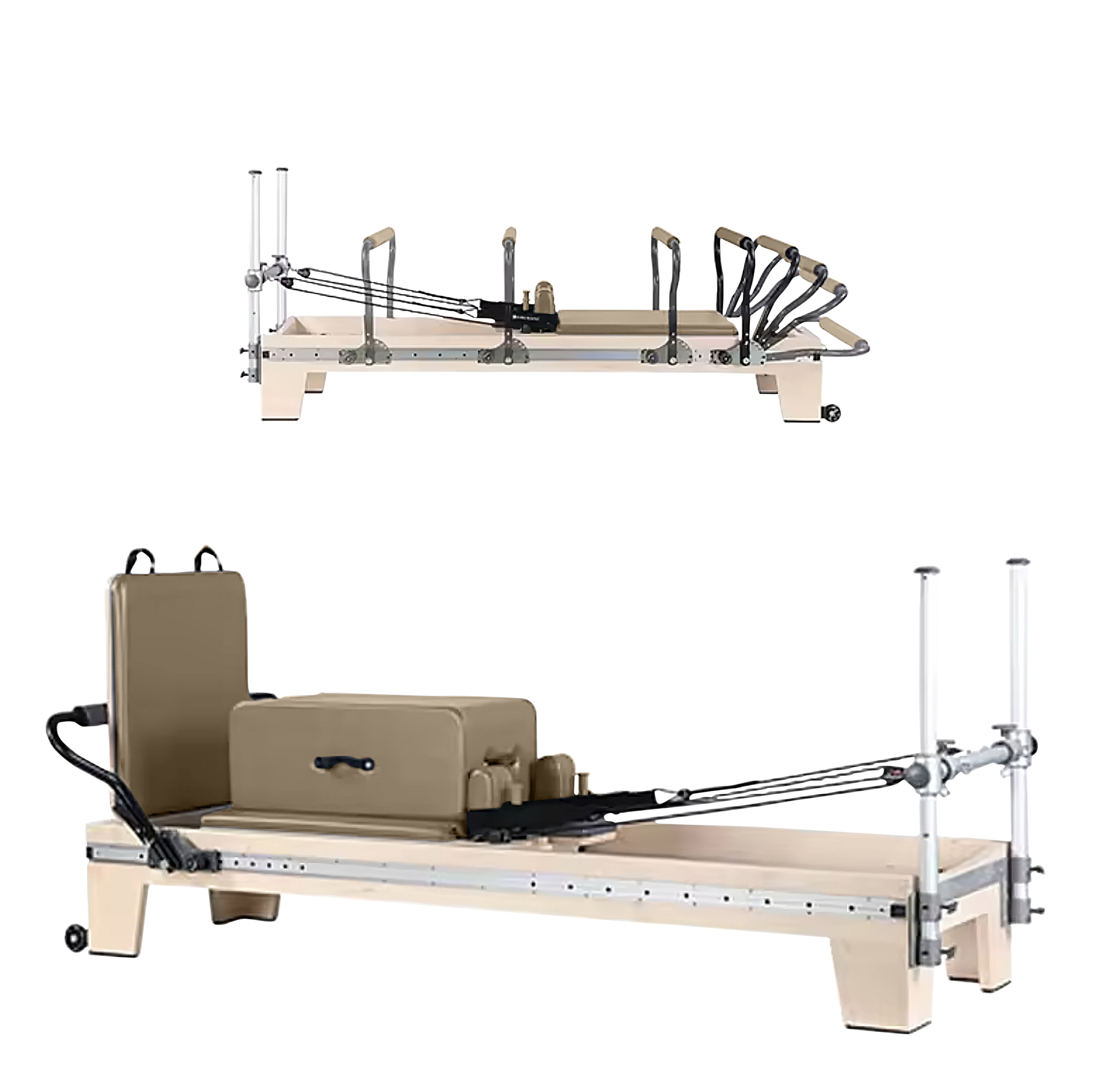 Nano3 Adjustable - Studio Pilates Reformer with Mini Tower - Maple Wood - Personal Hour for Yoga and Meditations
