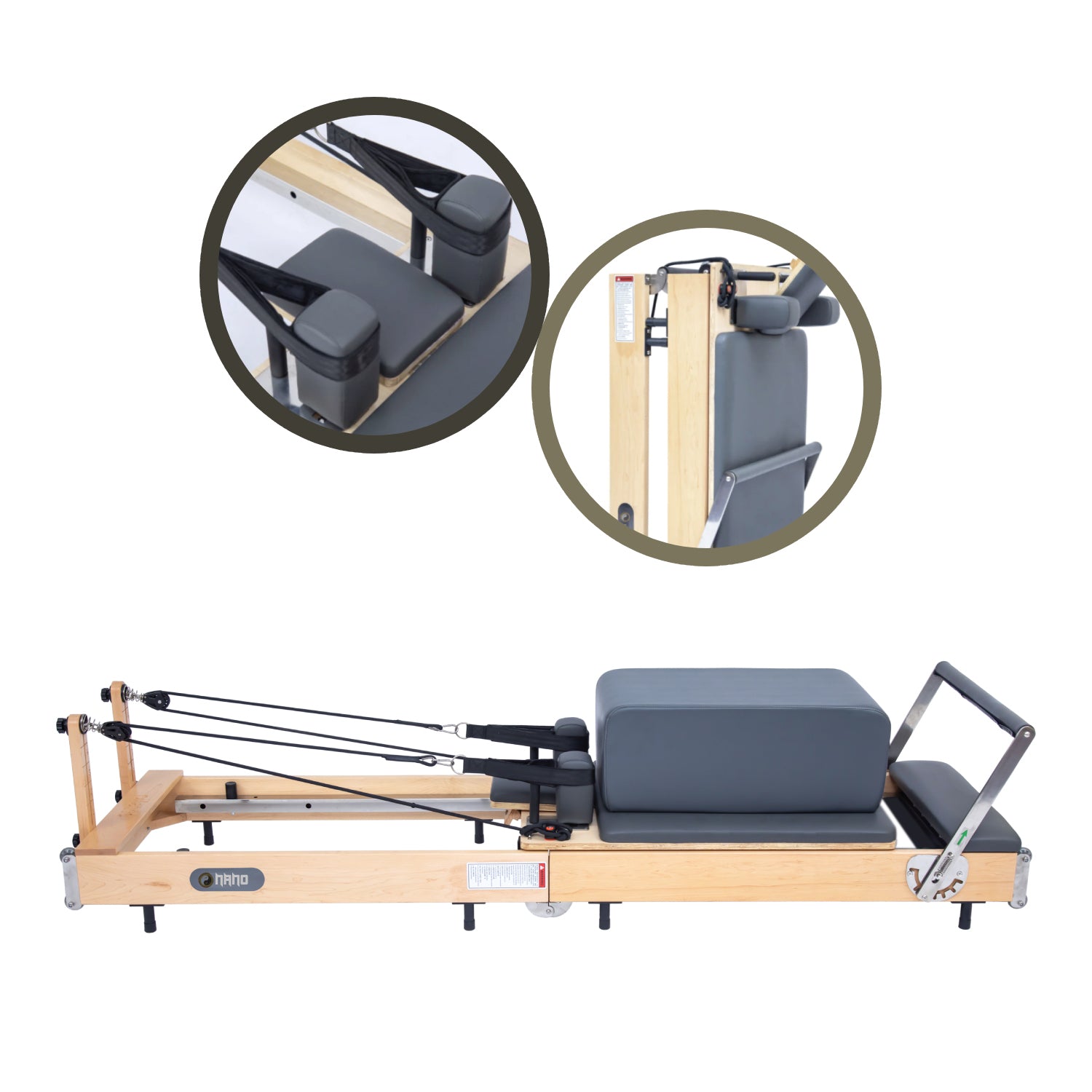 Foldable Wood Pilates Reformer Machine Bundle - Zous 2.0 Advanced