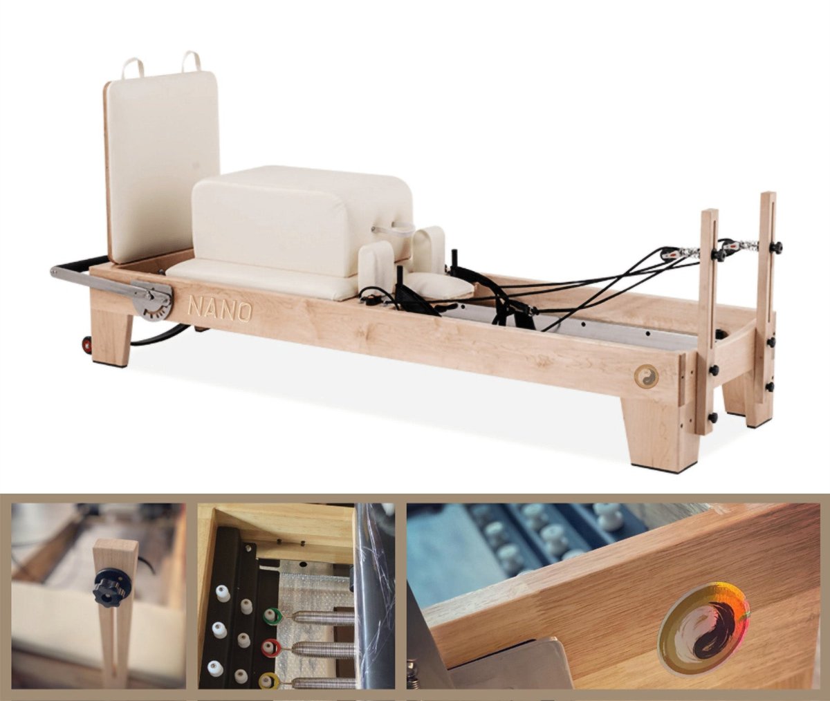 Nano Pro -  Studio Pilates Reformer - Oak Wood - Personal Hour for Yoga and Meditations