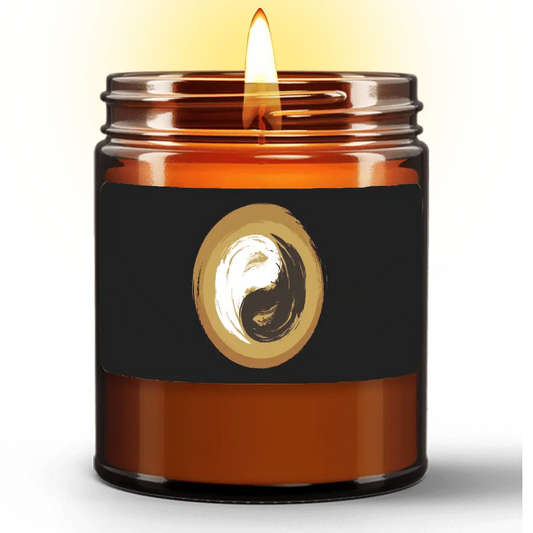 Natural Wax Candle in Amber Jar (9oz) - Personal Hour for Yoga and Meditations