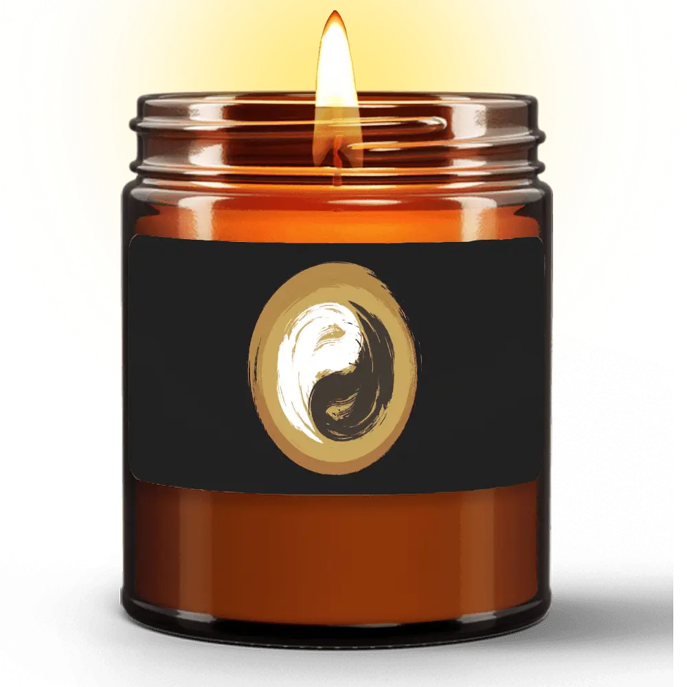 Natural Wax Candle in Amber Jar (9oz) - Personal Hour for Yoga and Meditations