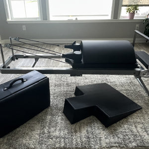 Pilates Reformer and Barrel Arc - TuT Advanced Foldable Pilates Reformer Machine and Barrel Bundle - Personal Hour for Yoga and Meditations 