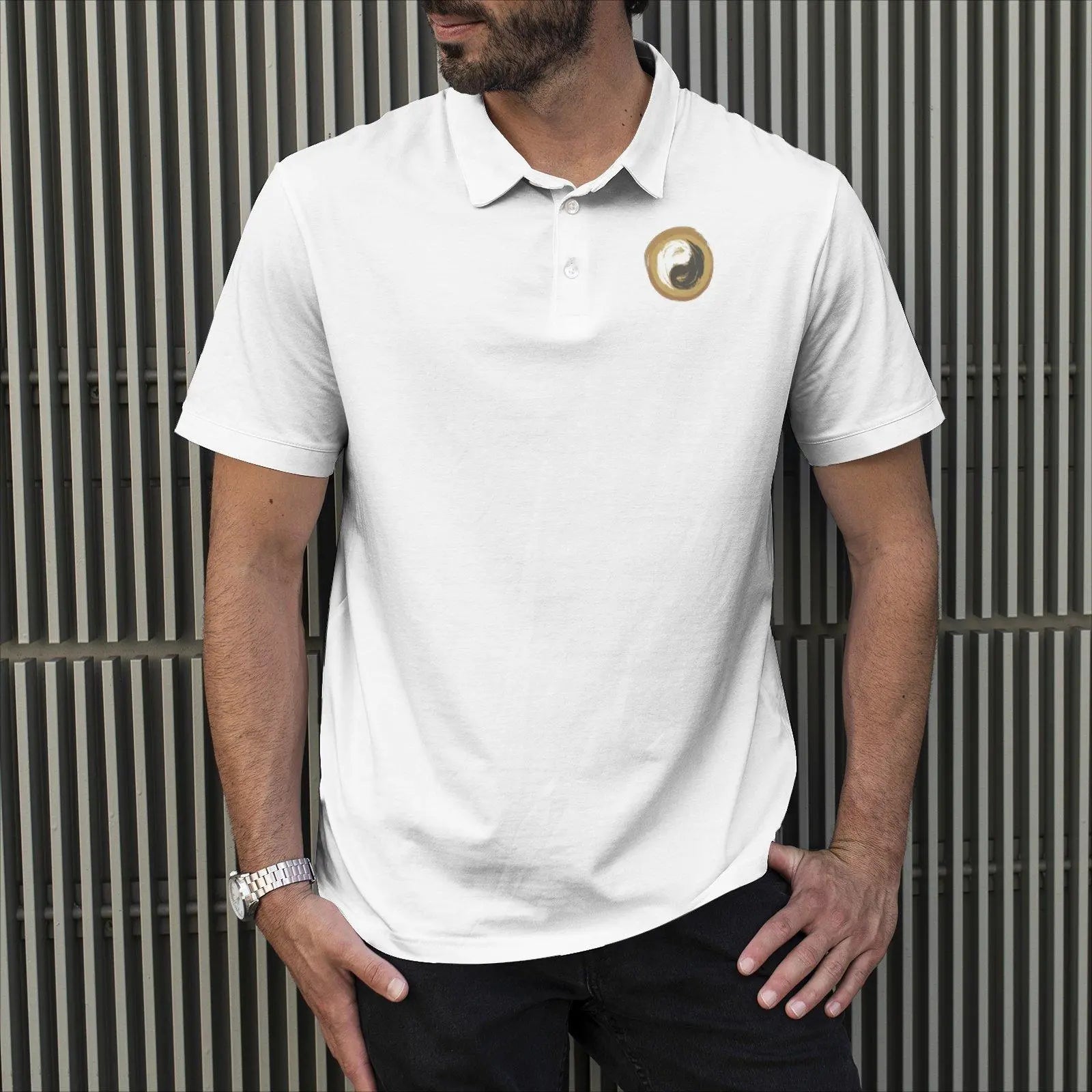 Premium Fabric Men's Polo Yoga Shirts - Personal Hour for Yoga and Meditations