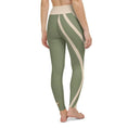 Load image into Gallery viewer, Stretchy Yoga Leggings with Pocket - Green and Champaign - Personal Hour for Yoga and Meditations
