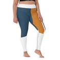 Load image into Gallery viewer, Super soft and stretchy Yoga Leggings - Orange and Blue - Personal Hour for Yoga and Meditations
