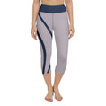 Load image into Gallery viewer, Waistband Yoga Capri Leggings With Pocket - Lily and Navy - Personal Hour for Yoga and Meditations
