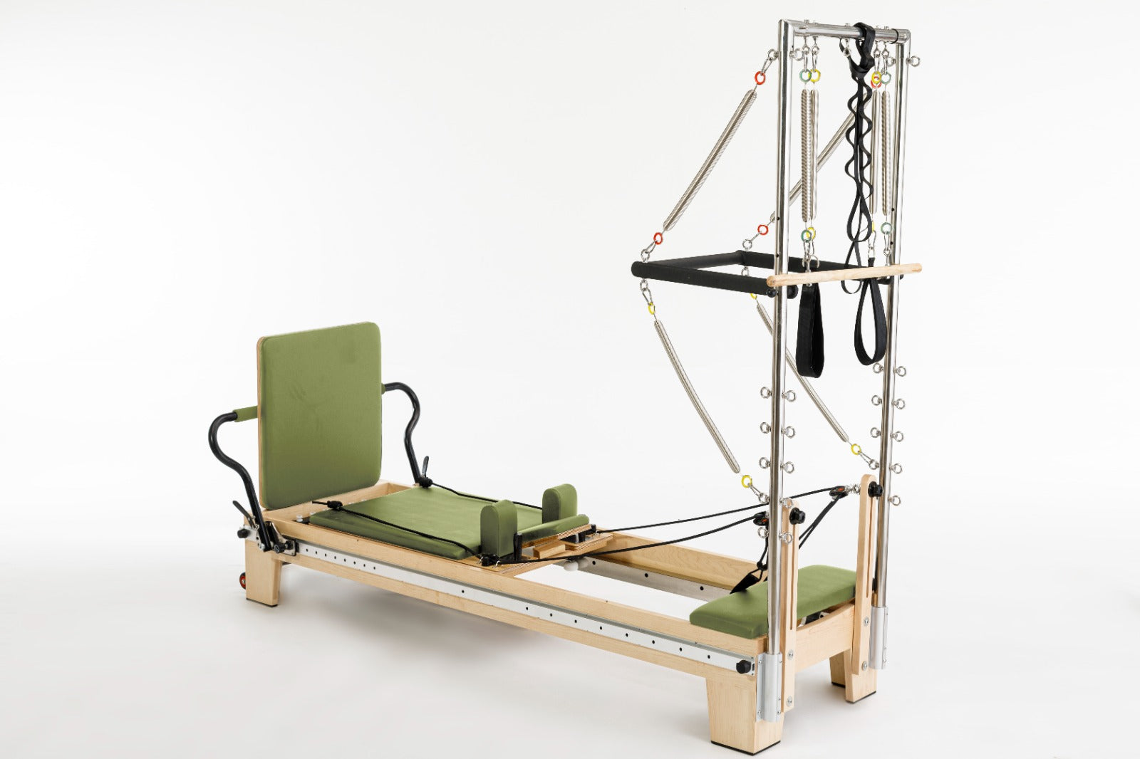 Nano Elite Half Trapeze - Adjustable Studio Pilates Reformer with Tower - Maple Wood - Personal Hour for Yoga and Meditations