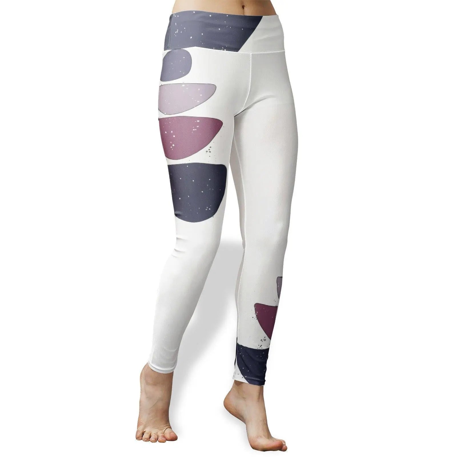 Women's High Waist Yoga Leggings - Zen Prints - Personal Hour for Yoga and Meditations