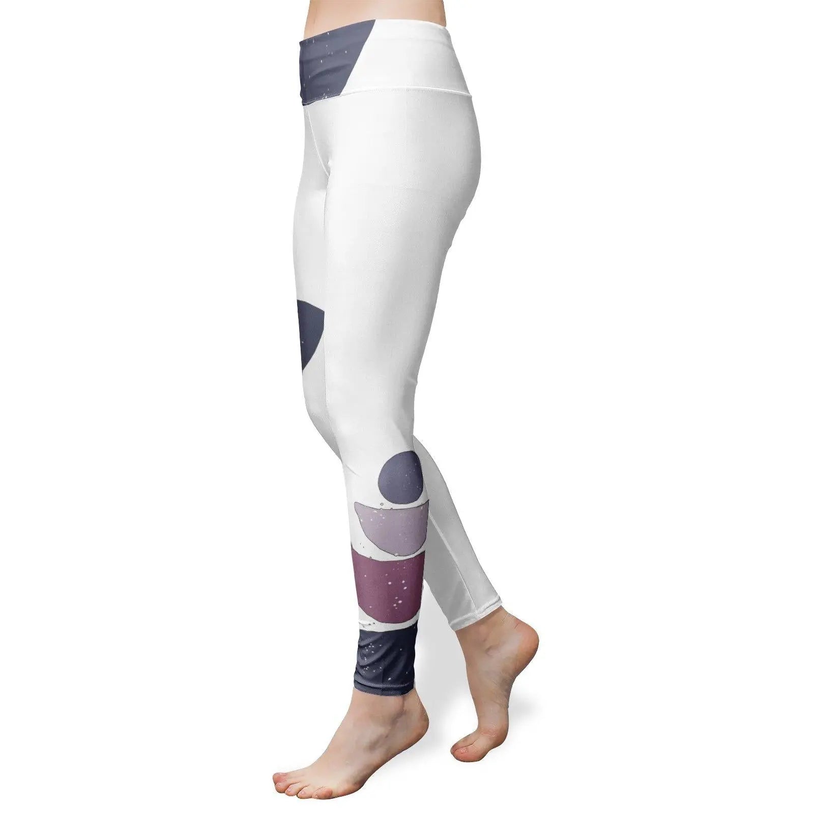 Women's High Waist Yoga Leggings - Zen Prints - Personal Hour for Yoga and Meditations