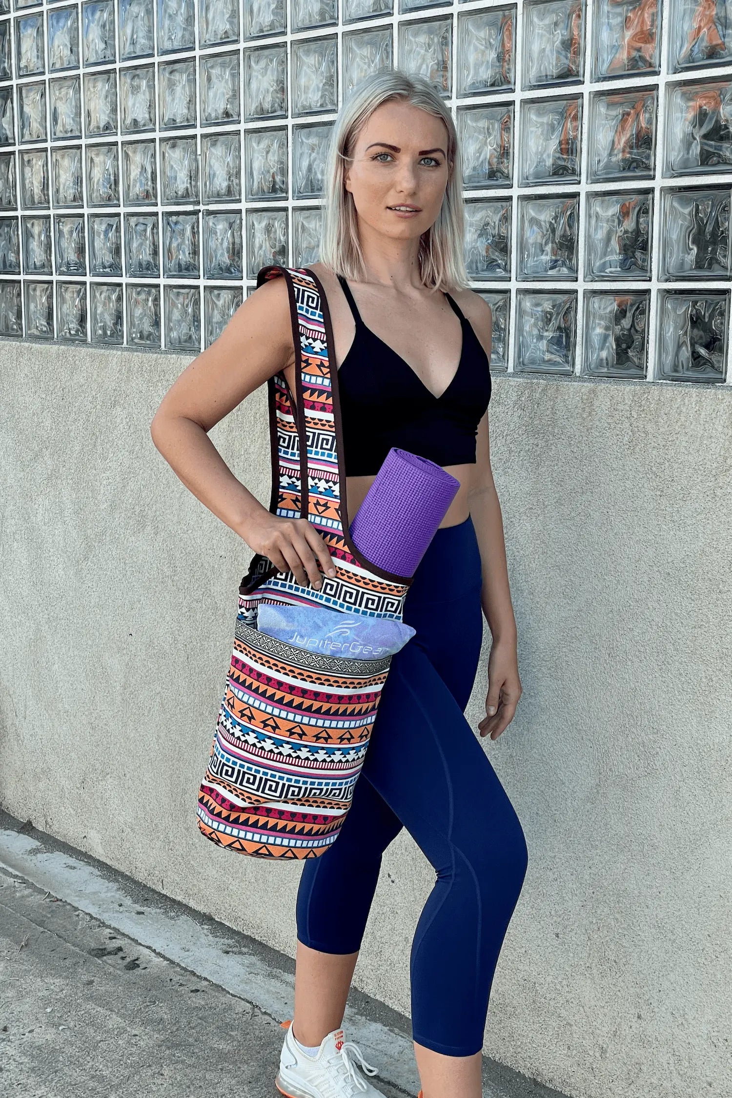 Yoga Mat Carrying Tote Bag with Large Pockets - Personal Hour for Yoga and Meditations